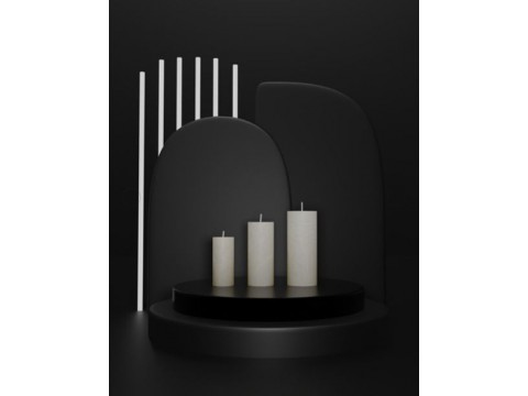 Aromatic •89•  Klasikinė kolekcija Palmių vaško žvakė (apvali), maxi 7,5×7,5x20cm