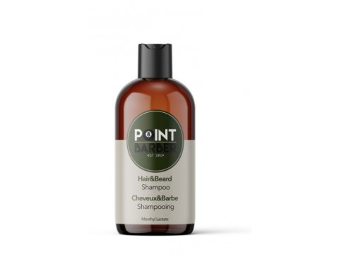 FARMAGAN gaivinamasis šampūnas plaukams ir barzdai POINT BARBER 300 ml.