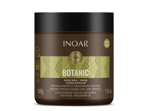 INOAR Botanic Mask - plaukus stiprinanti kaukė su ricinos aliejumi, 500 g
