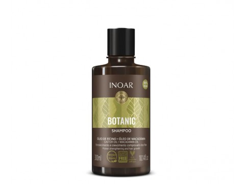 INOAR Botanic Shampoo - plaukus stiprinantis ir augimą skatinantis šampūnas su ricinos aliejumi, 300 ml