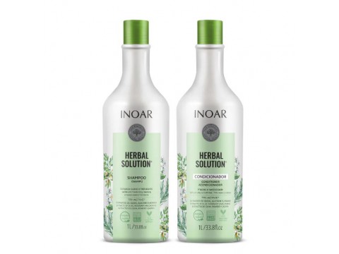 Inoar Herbal Solution Duo Kit - rinkinys su alyvuogių, rozmarinų ir jazminų ekstraktu, 2x1000 ml