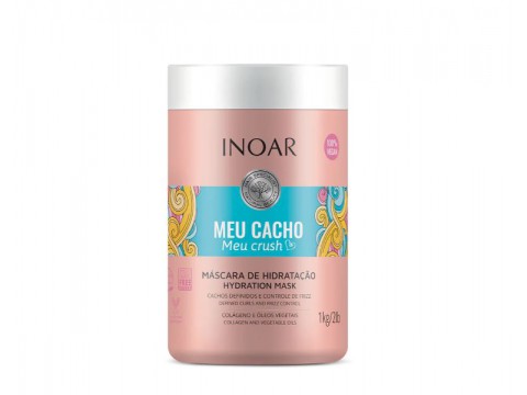 INOAR Meu Cacho Meu Crush Mask - drėkinanti plaukų kaukė garbanotiems plaukams, 1000 g