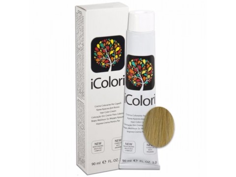 iCOLORI  plaukų dažai su argininu, aliejų kompleksu, sumažintu amoniako kiekiu profesionaliam naudojimui (90 ml) Nr. 12.1 Blond cenere super extra platino 