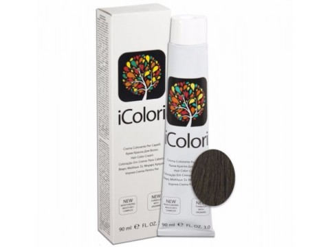 iCOLORI  plaukų dažai su argininu, aliejų kompleksu, sumažintu amoniako kiekiu profesionaliam naudojimui (90 ml) Nr.5.2 CASTANO CHIARO VIOLA