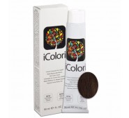 iCOLORI  plaukų dažai su argininu, aliejų kompleksu, sumažintu amoniako kiekiu profesionaliam naudojimui (90 ml) Nr. 5.8 CASTANO CHIARO CIOCCOLATO