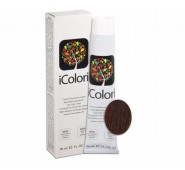 iCOLORI  plaukų dažai su argininu, aliejų kompleksu, sumažintu amoniako kiekiu profesionaliam naudojimui (90 ml) Nr. 6.4 BIONDO SCURO RAME