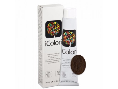 iCOLORI  plaukų dažai su argininu, aliejų kompleksu, sumažintu amoniako kiekiu profesionaliam naudojimui (90 ml) Nr. 6.8 BIONDO SCURO CIOCCOLATO