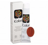 iCOLORI  plaukų dažai su argininu, aliejų kompleksu, sumažintu amoniako kiekiu profesionaliam naudojimui (90 ml) Nr. 7.44 BIONDO RAME INTENSO