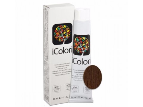 iCOLORI  plaukų dažai su argininu, aliejų kompleksu, sumažintu amoniako kiekiu profesionaliam naudojimui (90 ml) Nr. 7.8 BIONDO CIOCCOLATO