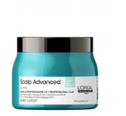 LOREAL Professionnel Scalp Advanced Anti-Oiliness 2in1 Deep Purifier Clay valomoji kaukė – šampūnas riebiai galvos odai 500ml