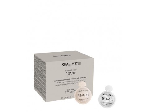 SELECTIVE RISANA Dviejų komponentų plaukų kaukė pažeistiems plaukams, 15 ML + 15 ML