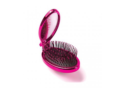WETBRUSH POP&GO METALLIC SULENKIAMAS PLAUKŲ ŠEPETYS SU VEIDRODĖLIU Rožinė spalva