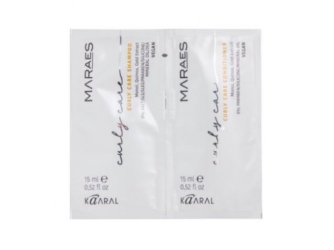 KAARAL MARAES CURLY CARE mėginukas. Šampūnas ir kondicionierius garbanotiems ir banguotiems plaukams (100% VEGAN), 2 x 15 ml